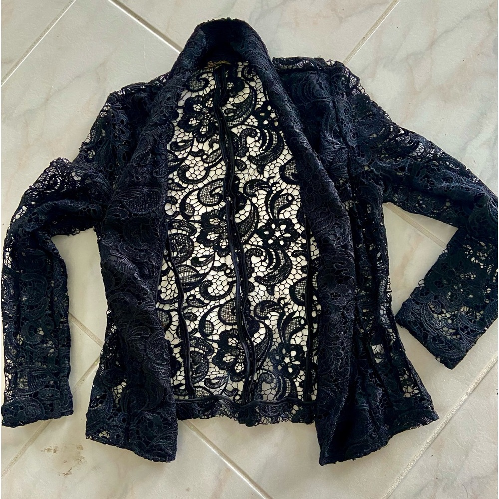 Black lace blazer. Elegant, classy with different looks depending on tank colors